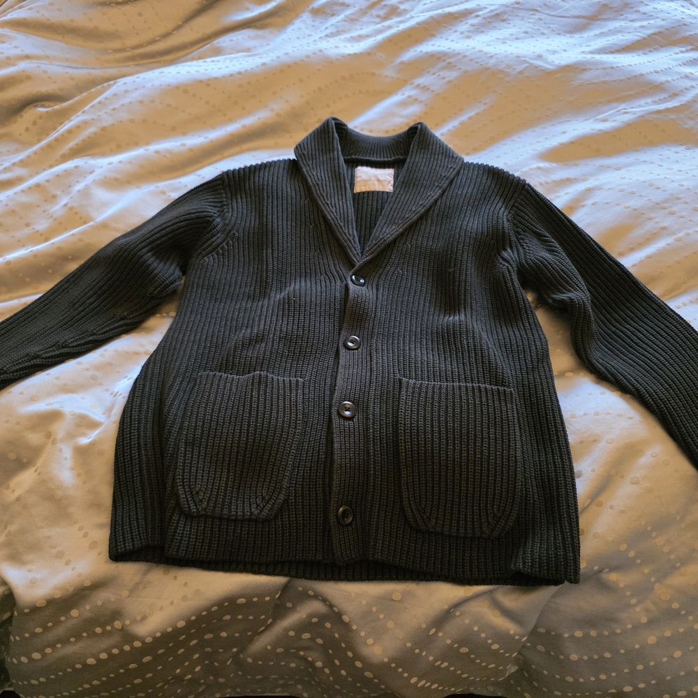 Banana Republic Men's Dark Green Cardigan Sweater